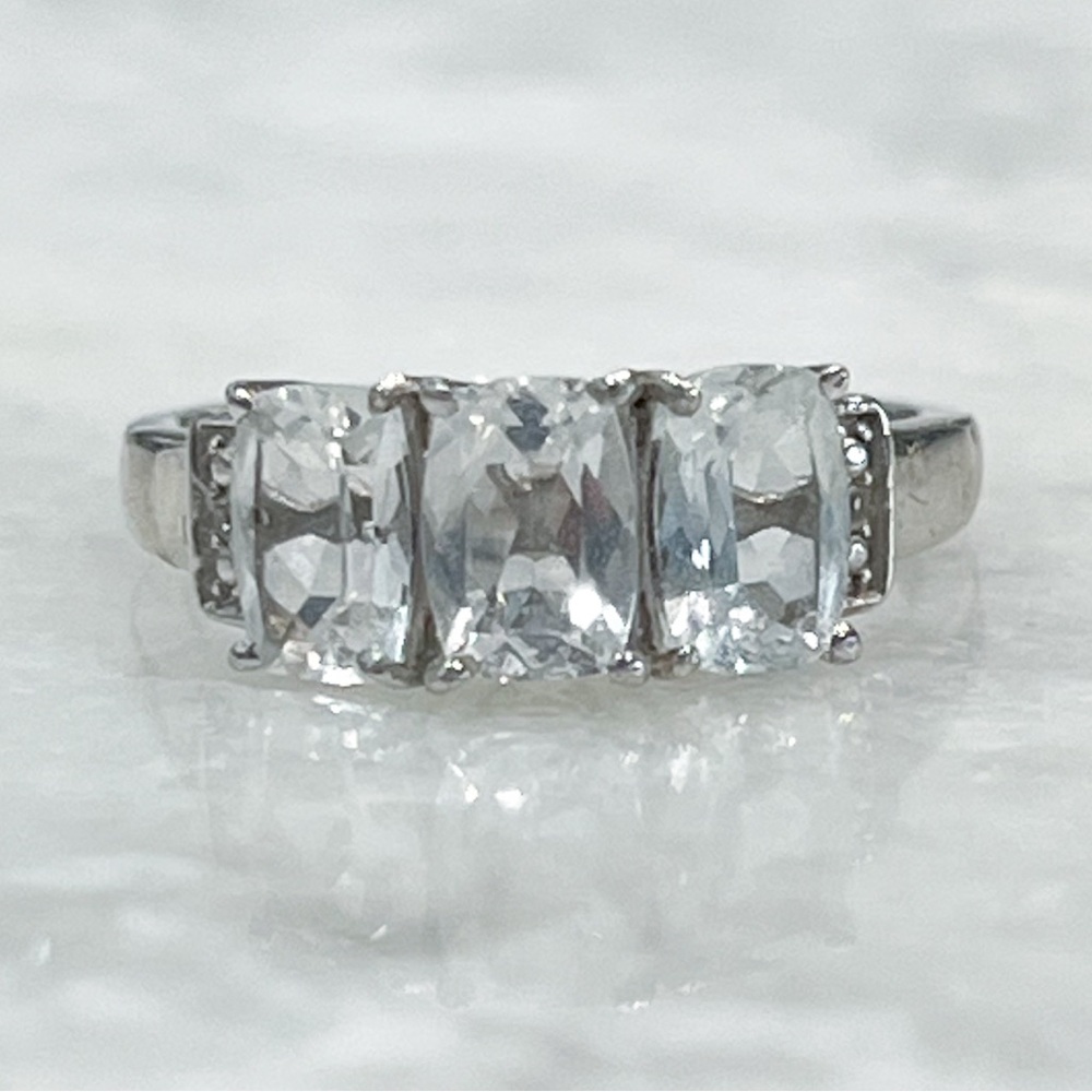 Petalite Sterling Silver Trilogy Ring